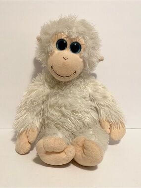 Ty Classics Ivory White Monkey Plush 16” Blue Eyes Stuffed Animal 2011 Beanie